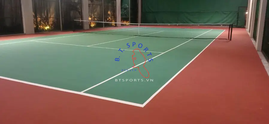 thi công sơn sân tennis