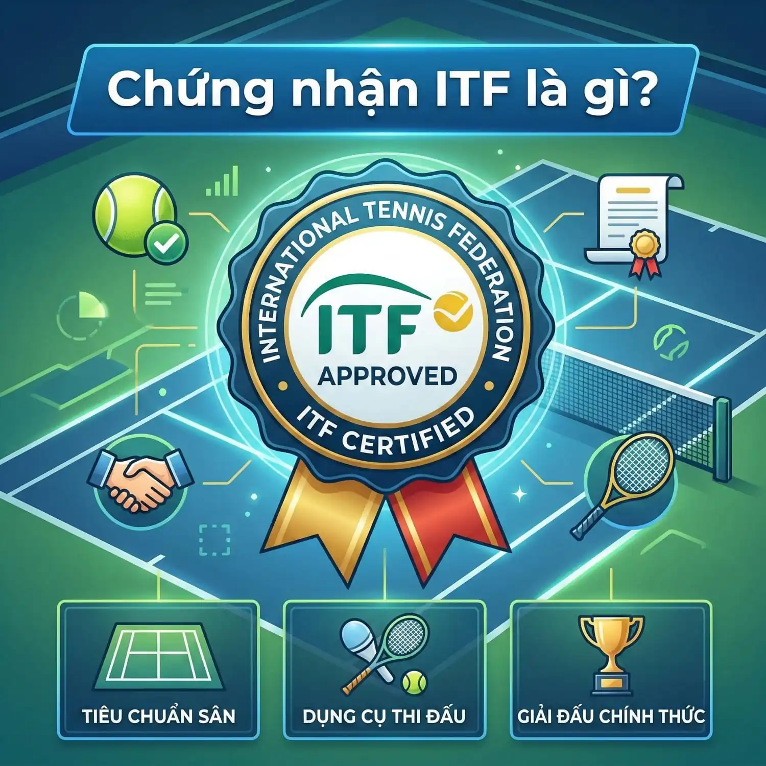 Cheque Itf Chứng nhận ITF là gì? Tiêu chuẩn vàng cho bề mặt sân tennis chuyên nghiệp