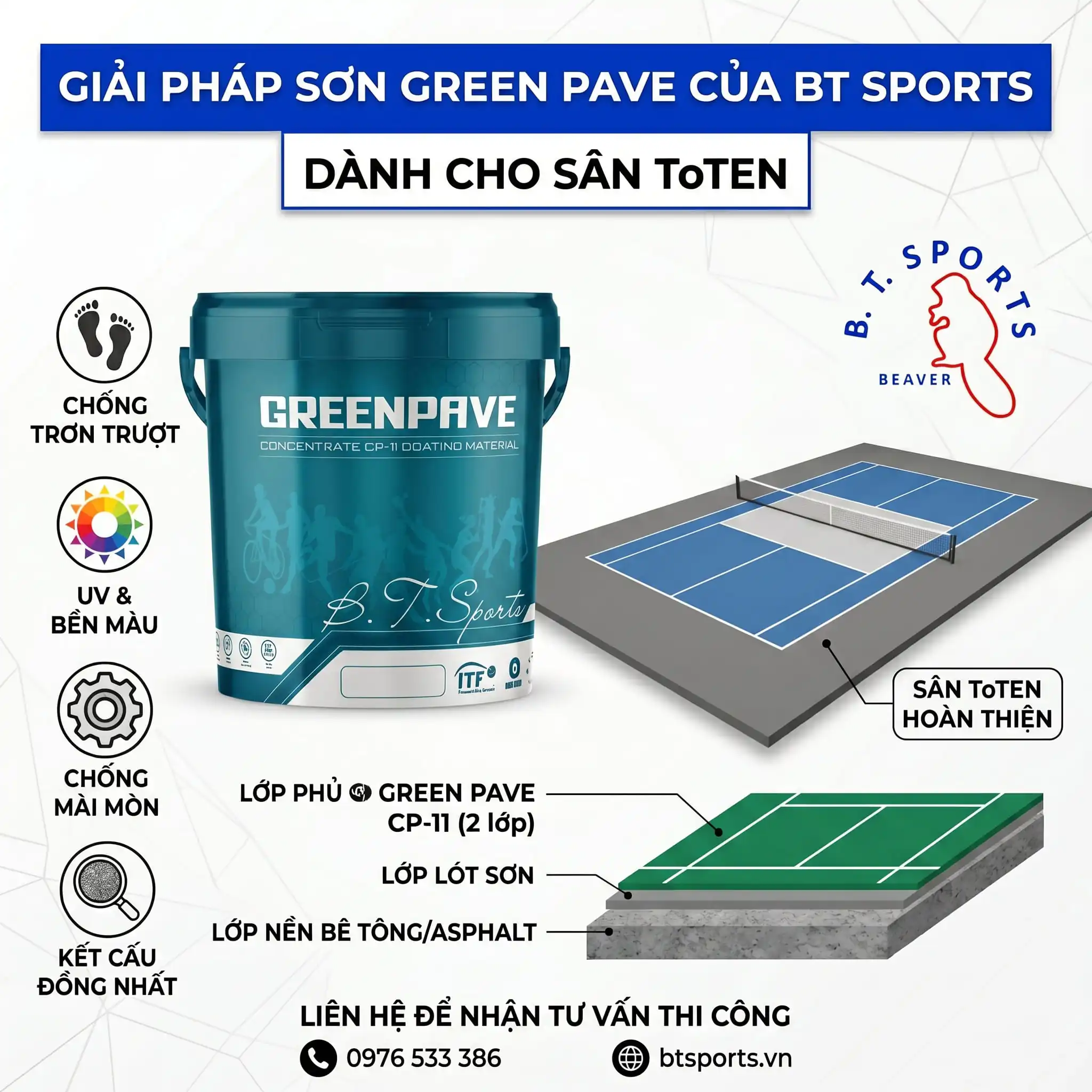 Giải Pháp Sơn Green Pave Cho Sân ToTEN