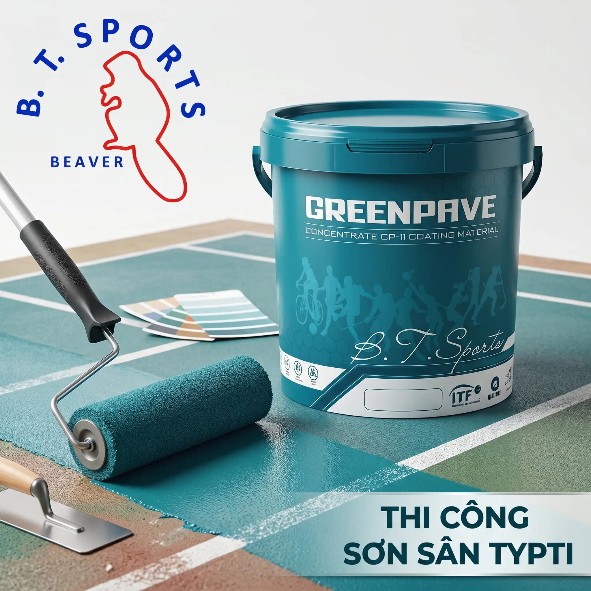 Thi Công Sơn Sân Typti: Hướng Dẫn Toàn Diện Từ Nền Bê Tông Đến Lớp Phủ Hoàn Thiện 4 Thi Công Sơn Sân Typti
